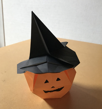 ハロウィン　折り紙　かぼちゃ　立体４.JPG