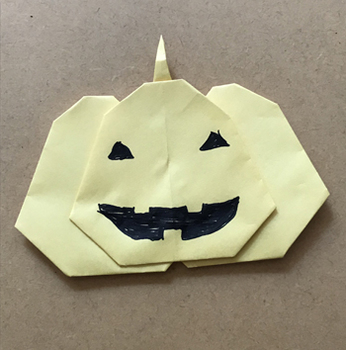 ハロウィン　折り紙　かぼちゃ　立体８.JPG